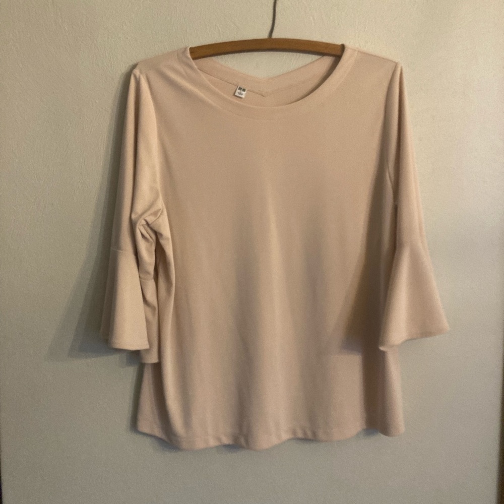 Belle Sleeve Nude/ Pink Top